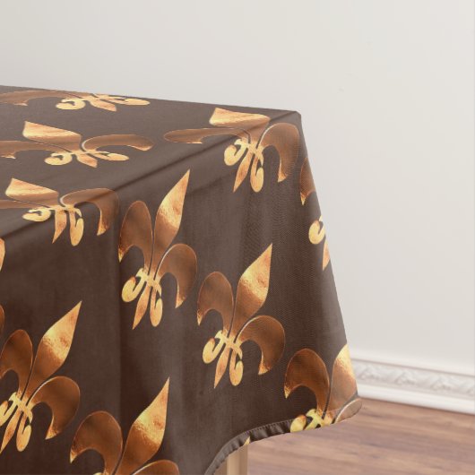 Rustiek bruin patroon Fleur-de-Lis Tafelkleed (Voorbeeld)