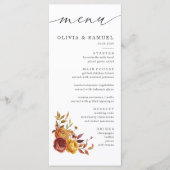 Rustiek Bruin Sinaasappel Bloemen Script Herfst Br Menu (Voorkant)