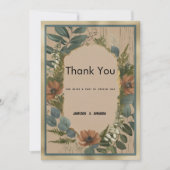 Rustiek bruin sinaasappel gouden munt bloemen Beda Kaart (Voorkant)