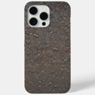 Rustiek Bruin Stenen Mozaïek Natuurlijke Rock Text iPhone 15 Pro Max Hoesje