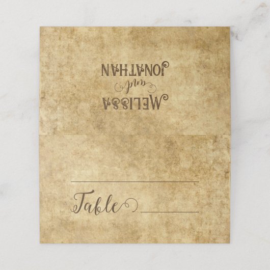 rustiek bruin trouwnummer (Buitenkant ongevouwen)