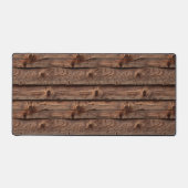 Rustiek bruin verweerd faux hout patroon bureaumat (Voorkant)