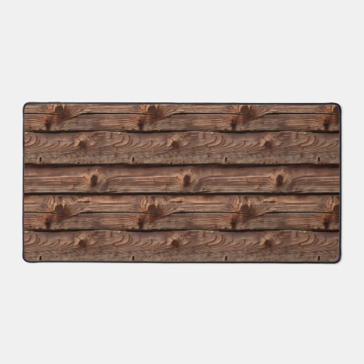 Rustiek bruin verweerd faux hout patroon bureaumat (Voorkant)