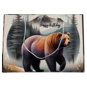 Rustiek Bruin Waterverf Beer Groot Cadeauzakje (Voorkant)