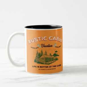 Rustiek Cabin Life is beter in de cabine Tweekleurige Koffiemok