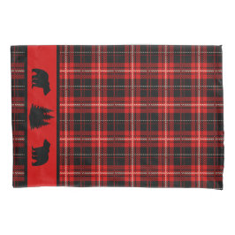 Rustiek Cabin Rood Plaid Zwart Beer Kussensloop