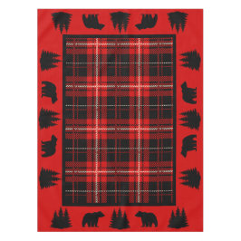 Rustiek Cabin Rood Plaid Zwart Beer Tafelkleed