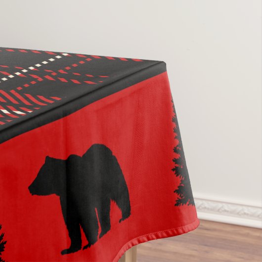 Rustiek Cabin Rood Plaid Zwart Beer Tafelkleed (Voorbeeld)