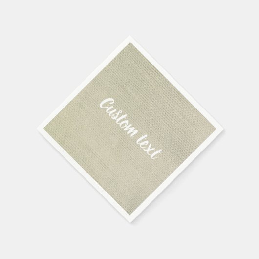 Rustiek canvas, aangepaste tekst servetten (Hoek)