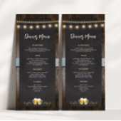 Rustiek Cheers en Beers 4x9 Diner Menu