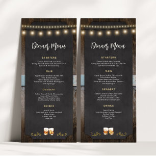 Rustiek Cheers Whiskey Shot Thema 4x9 Diner Menu