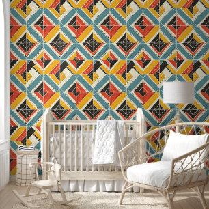 rustiek chevron mozaïek behang