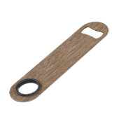 Rustiek Chic Medium Taupe Bruin Hout Grain Patroon Speed Flessenopener (Achterkant Gekanteld)
