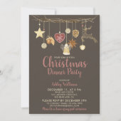 Rustiek Chic Natuurlijk Kerstdiner Kaart (Voorkant)