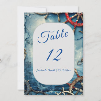 Rustiek Chic Nautische Trouwtafel Nummer Kaart