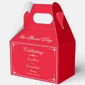 Rustiek Chic Romantisch Rood Elegant Huwelijk Beda Bedankdoosjes (Voorkant)