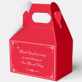 Rustiek Chic Romantisch Rood Elegant Huwelijk Beda Bedankdoosjes (Achterkant)