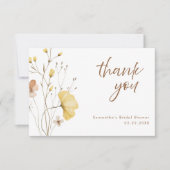 Rustiek Chic Yellow Floral Vrijgezellenfeest Bedankkaart (Voorkant)