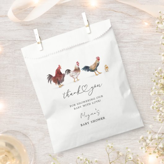 Rustiek Chicken Theme Baby shower Bedankzakje (Geknipt)