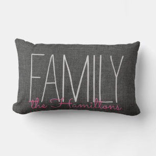 Rustiek Chique Familie Monogram IN DONKERGRIJS EN Kussen