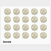 Rustiek Chique Groen Goud Botanisch Hart Bruiloft Ronde Sticker (Vel)