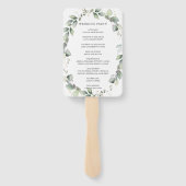 Rustiek Chique groen krans bruiloft programma Handwaaier (Achterkant)