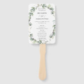 Rustiek Chique groen krans bruiloft programma Handwaaier (Voorkant)