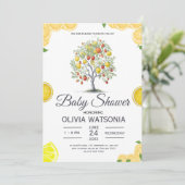 Rustiek Citrus Lemon Tree Baby shower Kaart (Staand voorkant)