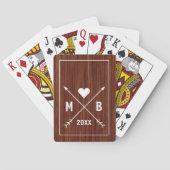 Rustiek Classy Country Style Hout Grain Pattern Pokerkaarten (Achterkant)