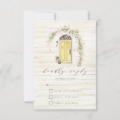 Rustiek Cottage Bloem Tuin Bruiloft RSVP Kaartje (Voorkant)