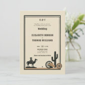 Rustiek Cowboy Bruiloft Elegant Land Kaart (Staand voorkant)