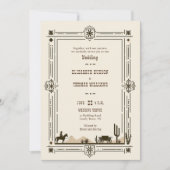 Rustiek  Cowboy Bruiloft Western Lijst Kaart (Voorkant)