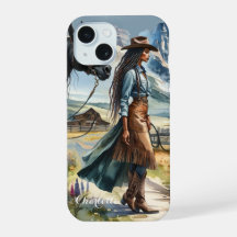 Rustiek Cowgirl en Paard Gepersonaliseerd