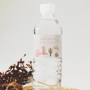 Rustiek Cowgirl Western Waterfles Etiket