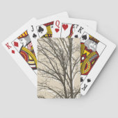 Rustiek crème bruin witte boom takken pokerkaarten (Achterkant)