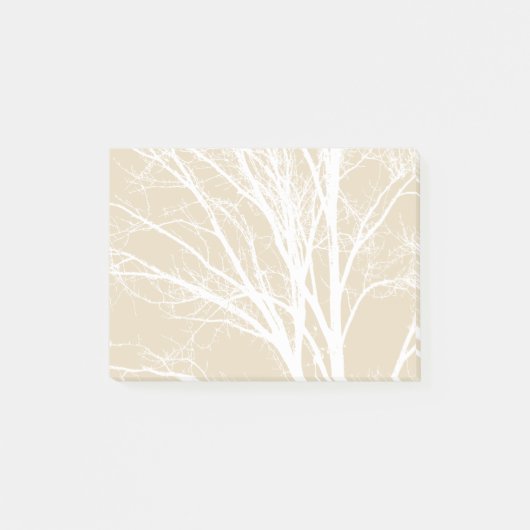 Rustiek crème bruin witte boom takken post-it® notes (Voorkant)