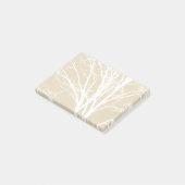 Rustiek crème bruin witte boom takken post-it® notes (Schuin)