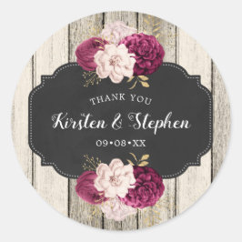 Rustiek dank u bruiloft of Vrijgezellenfeest gunst Ronde Sticker