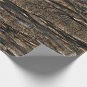 Rustiek Dark Wood Grain Wrapping Paper Cadeaupapier (Hoek)