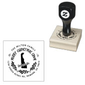 Rustiek Delaware Vrolijk Kerstmis retour adres Rubberstempel (Gestempeld)