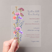 Rustiek Delicate Floral Bouquet Wedding Acryl Uitnodigingen (Insitu (Draagbaar))