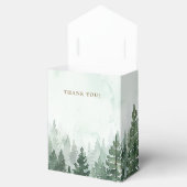 Rustiek dennenboom bos Baby shower Bedankdoosjes (Geopend)