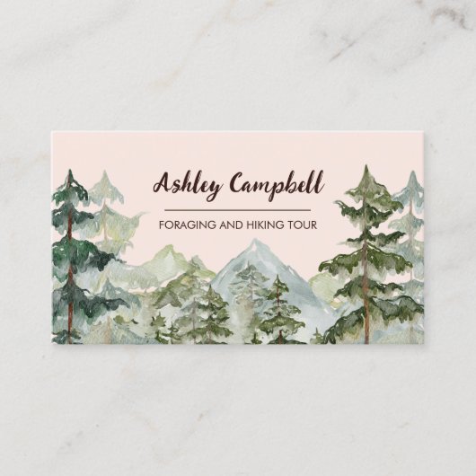 Rustiek dennenbos en berg Visitekaartje (Voorkant)