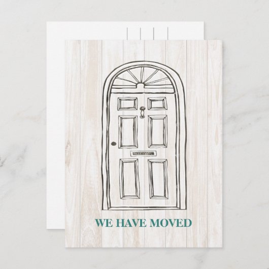 Rustiek Deurbewegende Aankondiging Briefkaart (Voorkant / Achterkant)