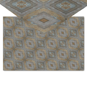 Rustiek Diamond Patroon Verweerde Woodgrain Tissuepapier