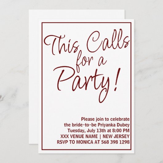 Rustiek Dit vraagt om een feestgrappig Vrijgezelle Kaart (Voorkant / Achterkant)