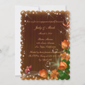 Rustiek Donker Hout Bloemen Vlinder Verlovingsfees Kaart (Voorkant)