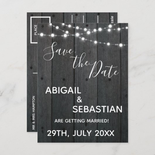 Rustiek donker hout, met strijklichten. briefkaart (Voorkant / Achterkant)