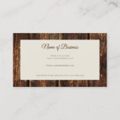 Rustiek Donker Hout Reuzenspin Elegant Script Visitekaartje (Achterkant)