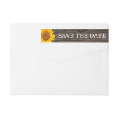 Rustiek Donker Hout & Zonnebloem Huwelijk Save the (Achterkant)